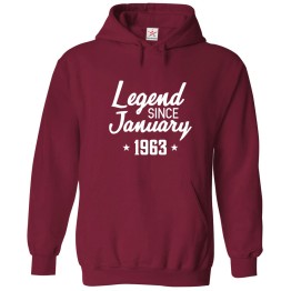 Legend Since January 1963 Unisex Kids & Adult Pullover Hoodie									